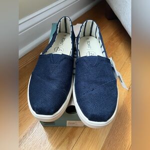 NWT TOMS Alpargata Cupsole Navy Heritage Canvas Slip-On Shoes in US 7 women’s